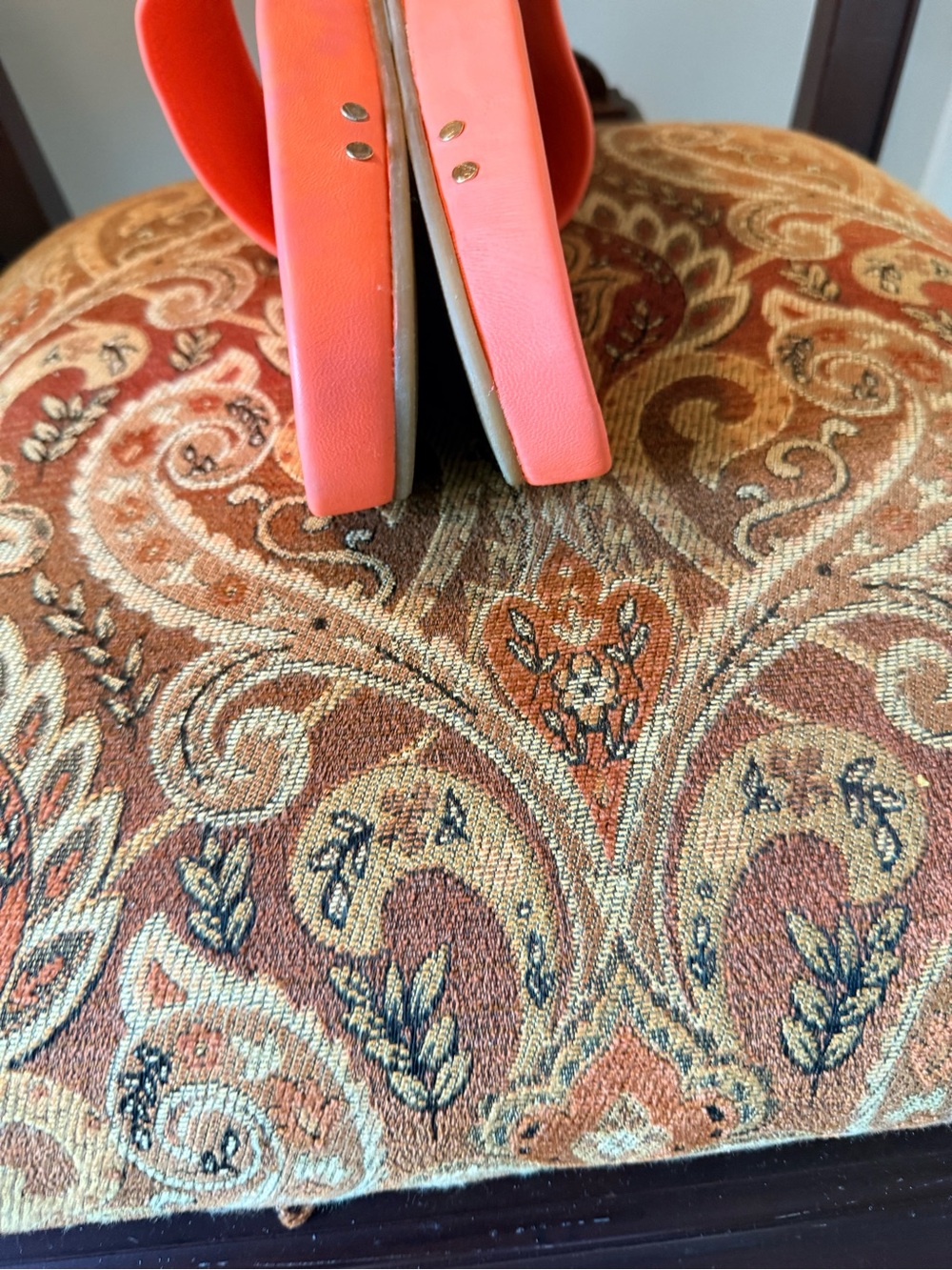 Beek Coral Leather Slide Sandals Tangerine color size 9 memory foam footbed - Picture 10 of 12
